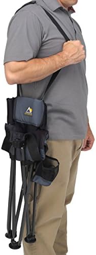 GCI Outdoor Quik-E-Seat | Portable, Folding Tripod Chair with Drink Holder and Padded Lumbar Support — Black - Image 3