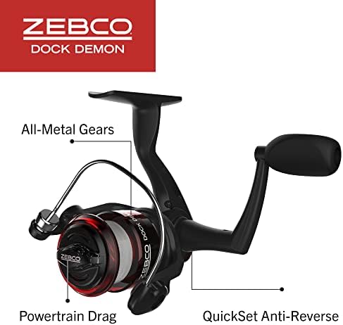 Zebco Dock Demon Spinning Reel or Spincast Reel and Fishing Rod Combo, 30-Inch Durable Fiberglass Rod, QuickSet Anti-Reverse Fishing Reel - Image 4